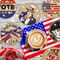 8 Pcs Patriotic 4th of July Vintage Diamond Art Coasters Kits with Holder DIY Independence Day Retro Diamond Art Coaster